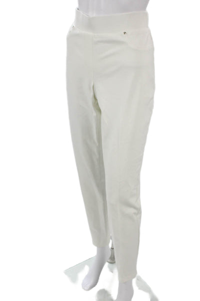 Frank Lyman Womens White Pants Rayon Pull On Size 10