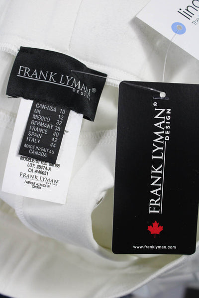 Frank Lyman Womens White Pants Rayon Pull On Size 10