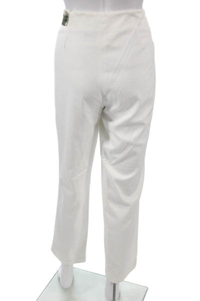 J. Mclaughlin Women Cropped Pants White Zip Cotton Size 12