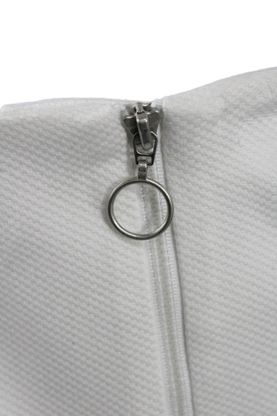 J. Mclaughlin Women Cropped Pants White Zip Cotton Size 12