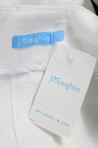 J. Mclaughlin Women Cropped Pants White Zip Cotton Size 12