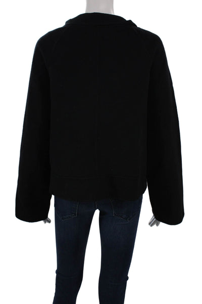 Parkchoonmoo Womens Black Wool Pea Coat Button Closure Size 40