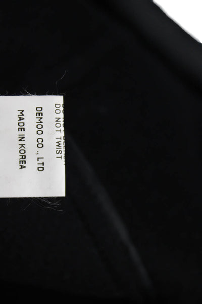 Parkchoonmoo Womens Black Wool Pea Coat Button Closure Size 40