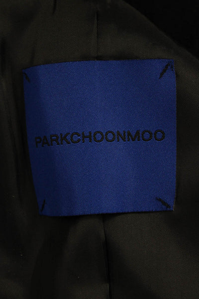 Parkchoonmoo Womens Black Wool Pea Coat Button Closure Size 40
