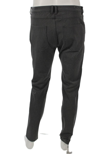 Zara Mens Chino Pants Gray Button Closure Polyester Size 32