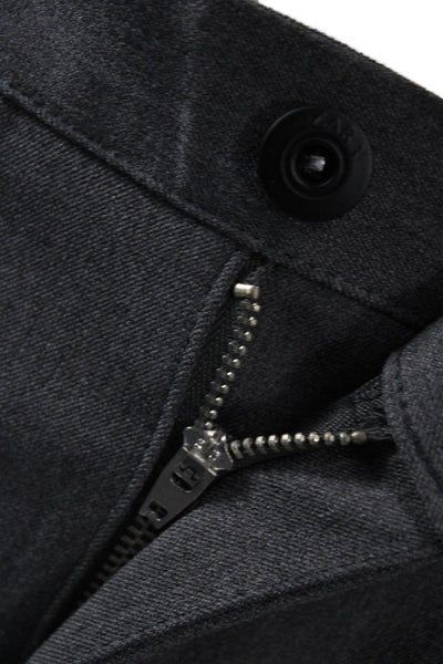 Zara Mens Chino Pants Gray Button Closure Polyester Size 32