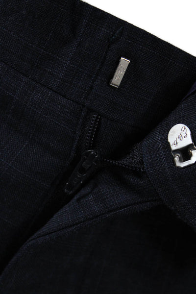 Ted Baker Mens Blue Wool Check Dress Pants Button Closure Size 31