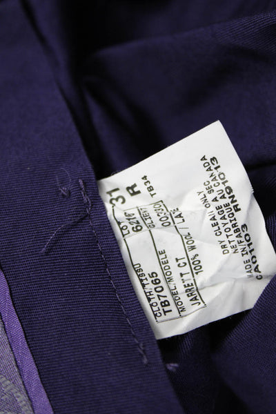 Ted Baker Mens Blue Wool Check Dress Pants Button Closure Size 31