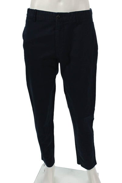 Zara Mens Chino Pants Blue Cotton Elastane Inseam 32 Size 32