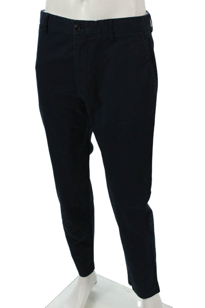 Zara Mens Chino Pants Blue Cotton Elastane Inseam 32 Size 32