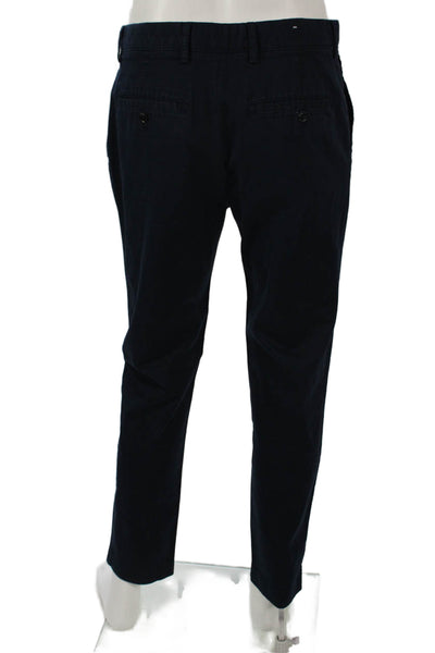 Zara Mens Chino Pants Blue Cotton Elastane Inseam 32 Size 32