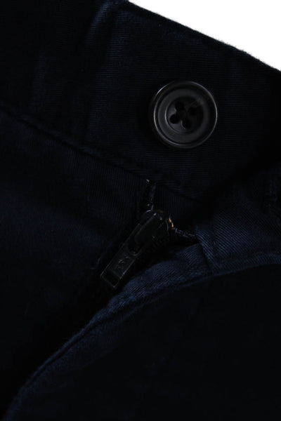 Zara Mens Blue Cotton Chino Pants Button Closure Size 32