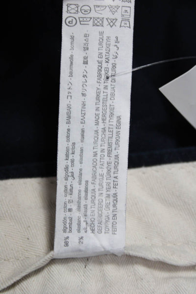 Zara Mens Blue Cotton Chino Pants Button Closure Size 32