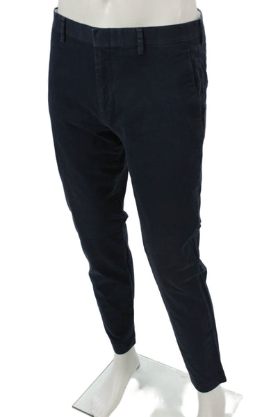 J Crew Mens Chino Pants Blue 98% Cotton Zip Inseam 30 Size 34