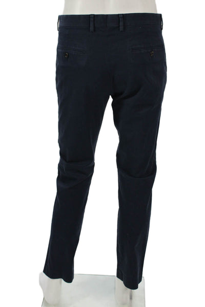 J Crew Mens Chino Pants Blue 98% Cotton Zip Inseam 30 Size 34