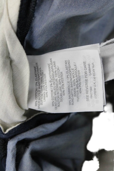 J Crew Mens Chino Pants Blue 98% Cotton Zip Inseam 30 Size 34