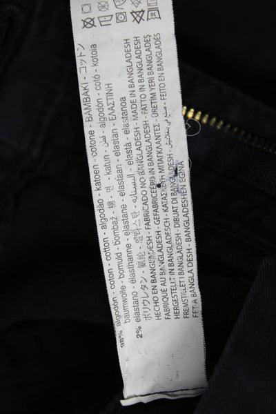 Zara Men Black Cotton Chinos Button Closure Size 30