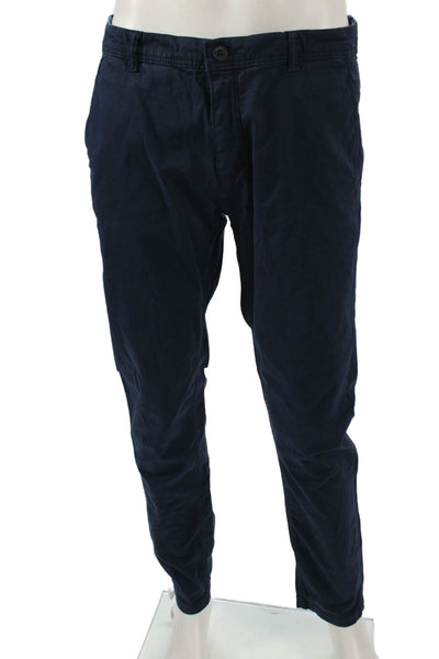 Zara Mens Blue Cotton Chino Pants Size 34
