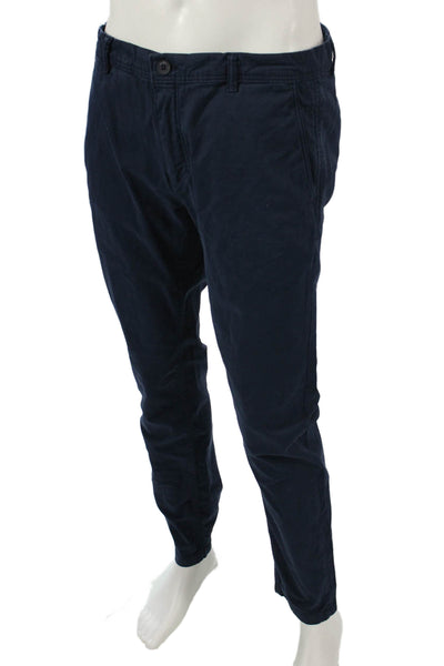 Zara Mens Blue Cotton Chino Pants Size 34