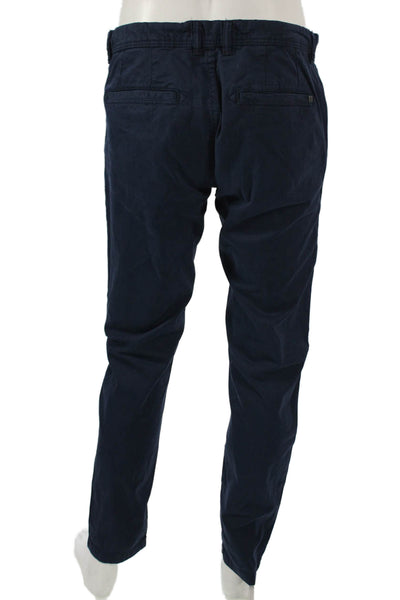 Zara Mens Blue Cotton Chino Pants Size 34