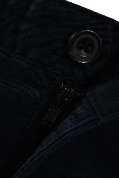 Zara Mens Blue Chino Pants Button Closure 98% Cotton 2% Elastane Size 32