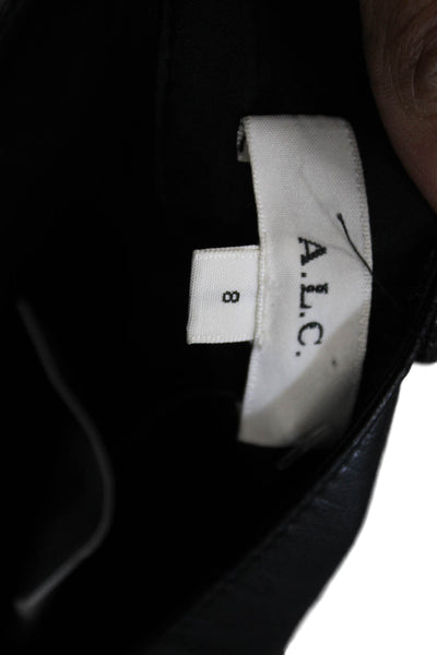 ALC Women Dress Pants Black Viscose Button Closure Size 8