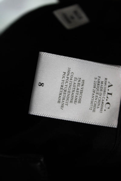 ALC Women Dress Pants Black Viscose Button Closure Size 8