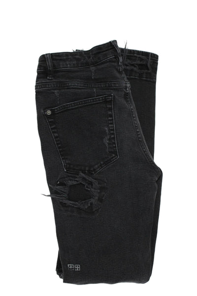 Ksubi Mens Skinny Black Cotton Jeans Button Inseam 30 Size 31