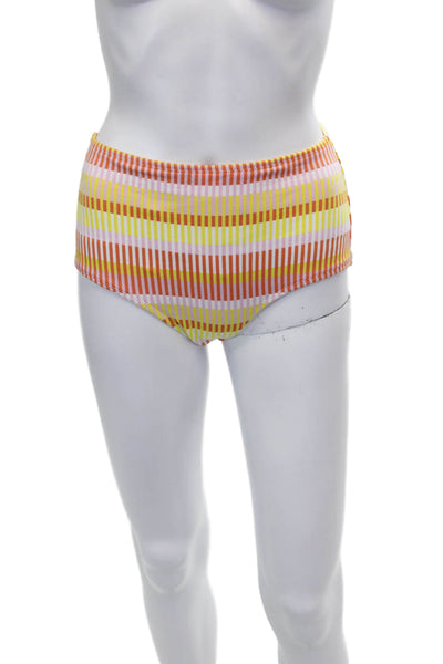 Solid & Striped Womens Multicolor Striped Polyamide Swim Bottoms Size S