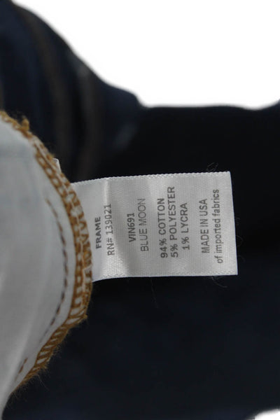 Frame Denim Womens Straight Jeans Blue Cotton Button Size 33