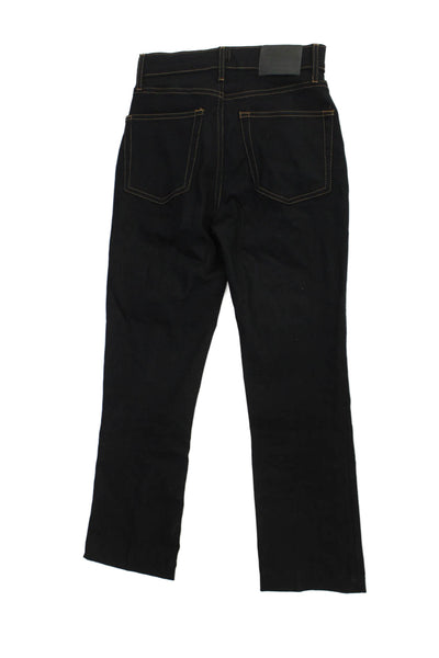 Zara Womens Straight High Rise Black Cotton Blend Jeans Size 0