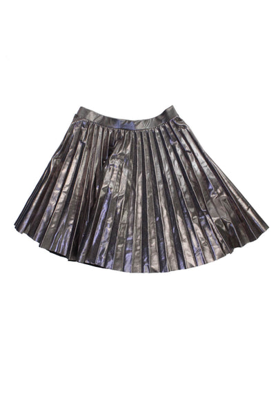 Zara Childrens Girls Pleated A Line Skirt Rose Gold Metallic Size 13-14