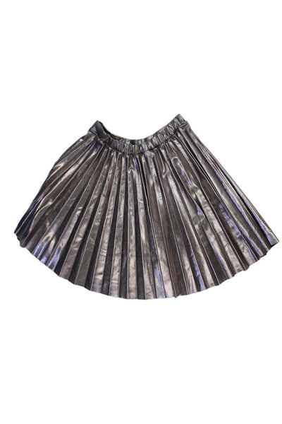 Zara Childrens Girls Pleated A Line Skirt Rose Gold Metallic Size 13-14