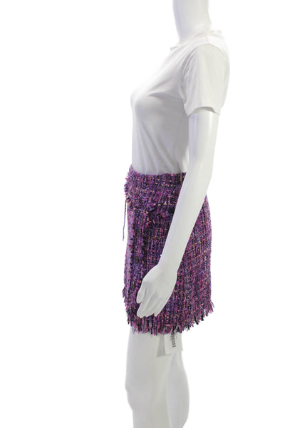 Zara Women Purple Straight Pencil Skirt Polyester Mini Zip Size XS