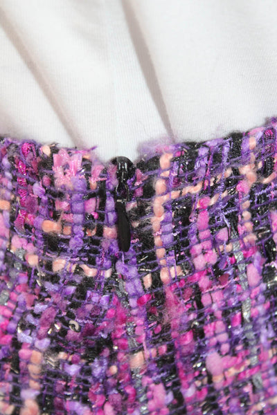 Zara Women Purple Straight Pencil Skirt Polyester Mini Zip Size XS