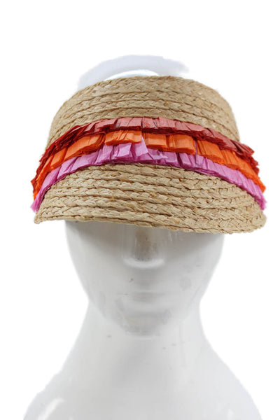 Crewcuts Childrens Girls Straw Visor Hat Multi Colored Size One Size