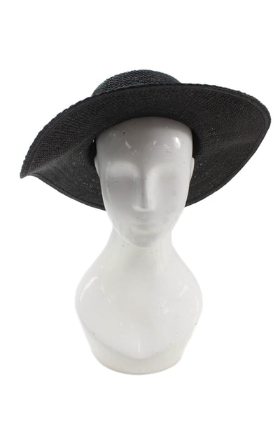 J Crew Womens Wide Brim Hat Black Size Small/Medium