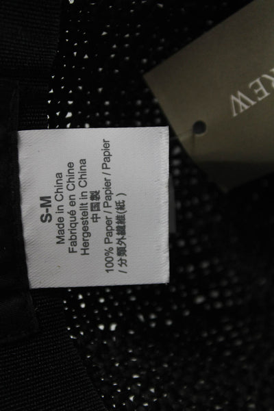 J Crew Womens Wide Brim Hat Black Size Small/Medium