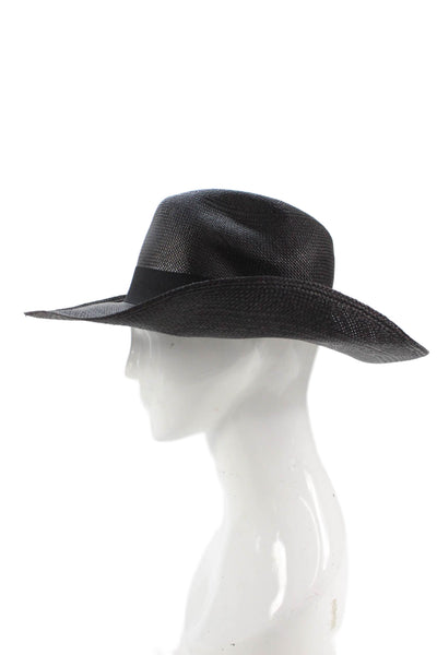 J Crew Womens Wide Brim Panama Hat Black Size Small/Medium