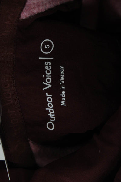 Outdoor Voices Womens Pullover Hoodie Pink Wool Colorblock Size S