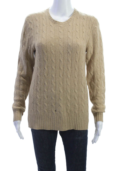 Polo Ralph Lauren Women Pullover Cashmere Crewneck Beige Sweater Size XS