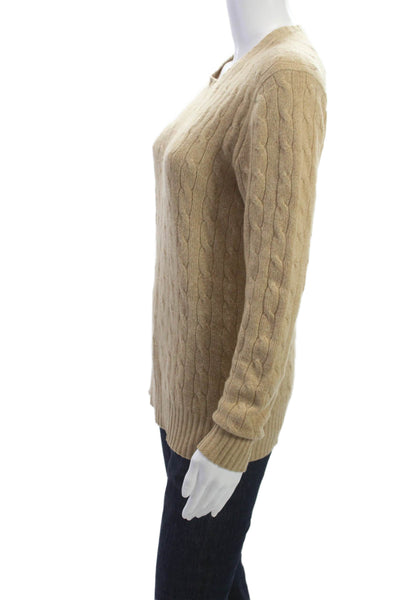 Polo Ralph Lauren Women Pullover Cashmere Crewneck Beige Sweater Size XS