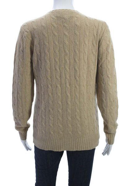 Polo Ralph Lauren Women Pullover Cashmere Crewneck Beige Sweater Size XS