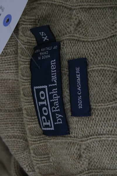 Polo Ralph Lauren Women Pullover Cashmere Crewneck Beige Sweater Size XS