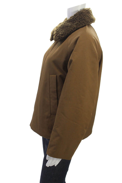 Uniqlo Womens Brown Puffer Jacket Polyester Zip Size 2XS