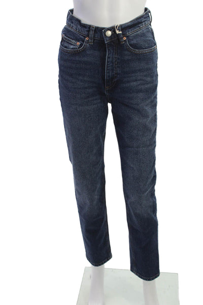 DL1961 Women Blue Straight Jeans High Rise Cotton Blend Size 25