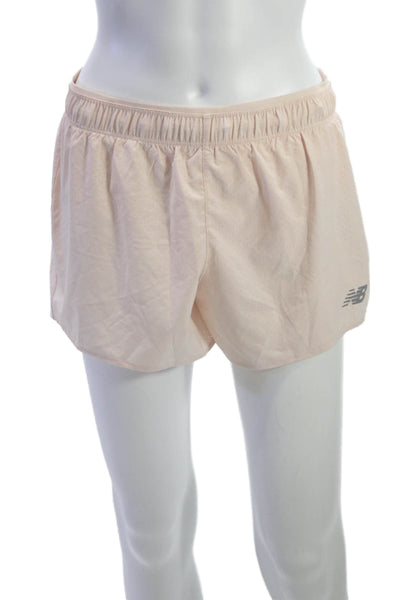 New Balance Women Athletic Pink Zip Recycled Polyester Shorts Size S