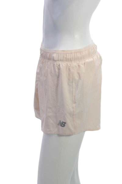 New Balance Women Athletic Pink Zip Recycled Polyester Shorts Size S
