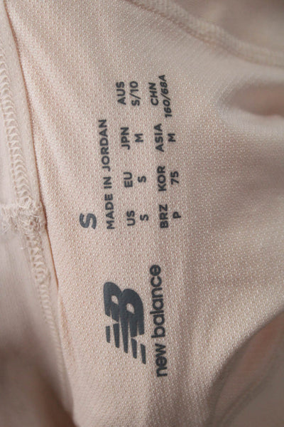 New Balance Women Athletic Pink Zip Recycled Polyester Shorts Size S