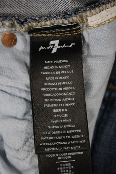 7 For All Mankind Womens Cropped High Rise Blue Jeans Size 28
